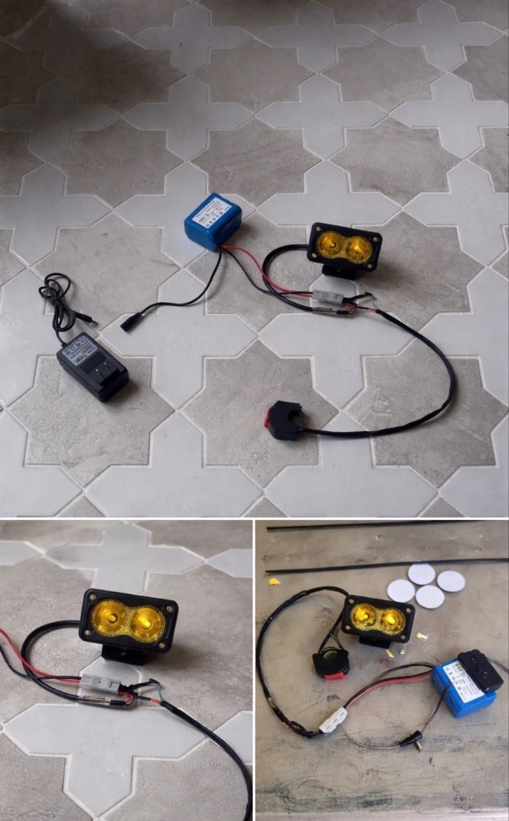 rechargeable battery powered baja light for all bikes (amber colorway)