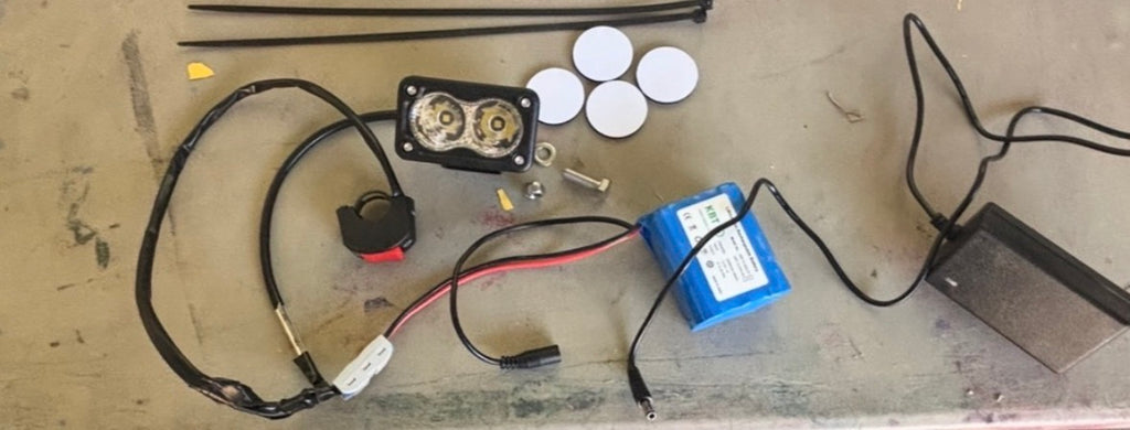 Rechargeable battery powered Baja light for all bikes
